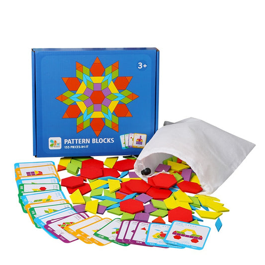 Wooden 155-Piece Educational Puzzle Set for Kids by HitMyNeed