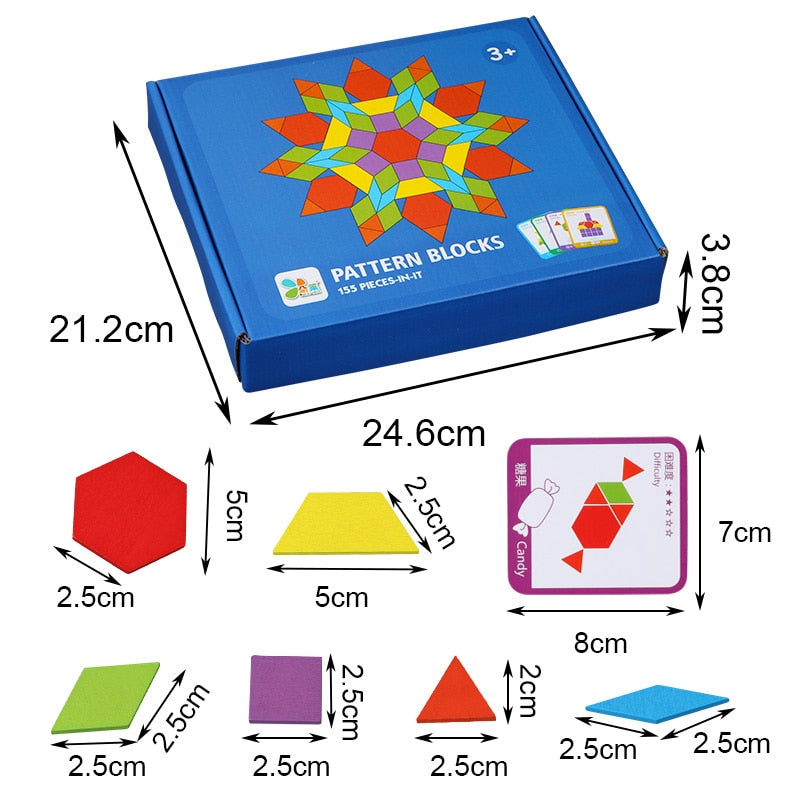 Wooden 155-Piece Educational Puzzle Set for Kids by HitMyNeed
