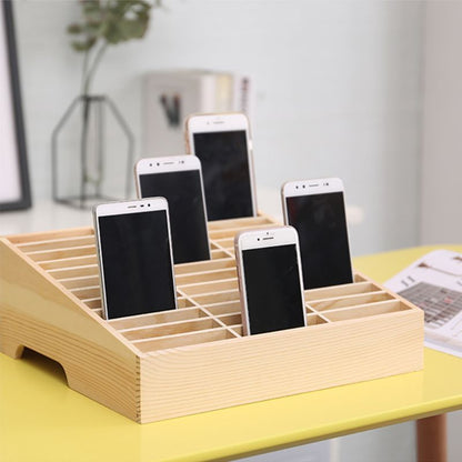 Wooden 24-Slot Mobile Phone Storage Box Organizer by HitMyNeed