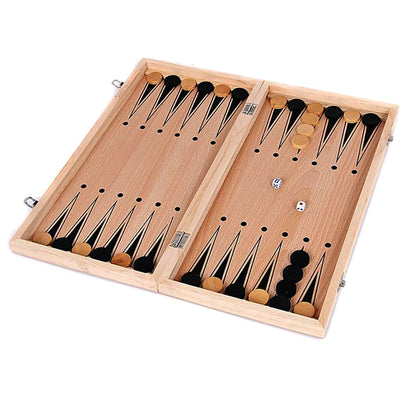 Wooden 3-in-1 Chess, Backgammon & Draughts Travel Set by HitMyNeed