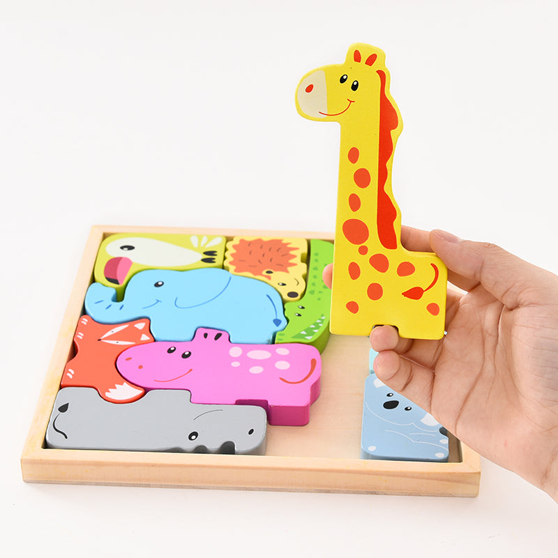 Wooden 3D Animal Puzzle for Kids (2-7 Years) by HitMyNeed