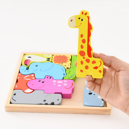 Wooden 3D Animal Puzzle for Kids (2-7 Years) by HitMyNeed