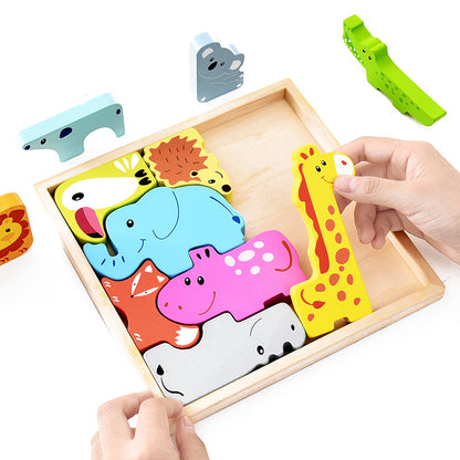 Wooden 3D Animal Puzzle for Kids (2-7 Years) by HitMyNeed