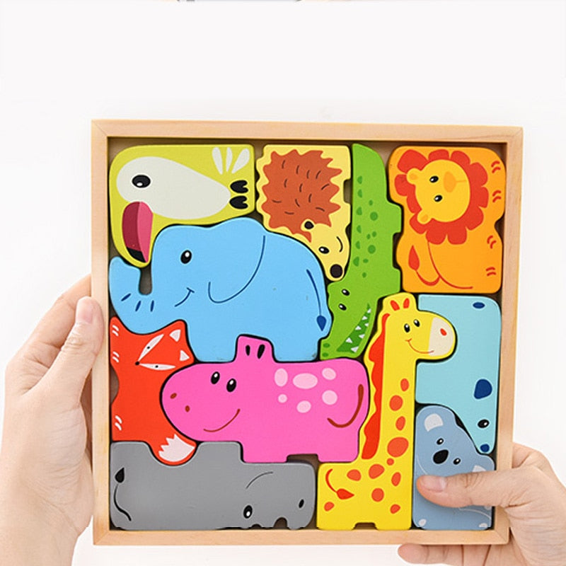 Wooden 3D Animal Puzzle for Kids (2-7 Years) by HitMyNeed