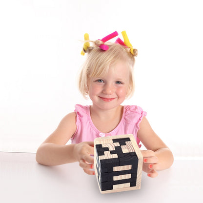 Wooden 3D Interlocking Cube Puzzle Brain Teaser by HitMyNeed