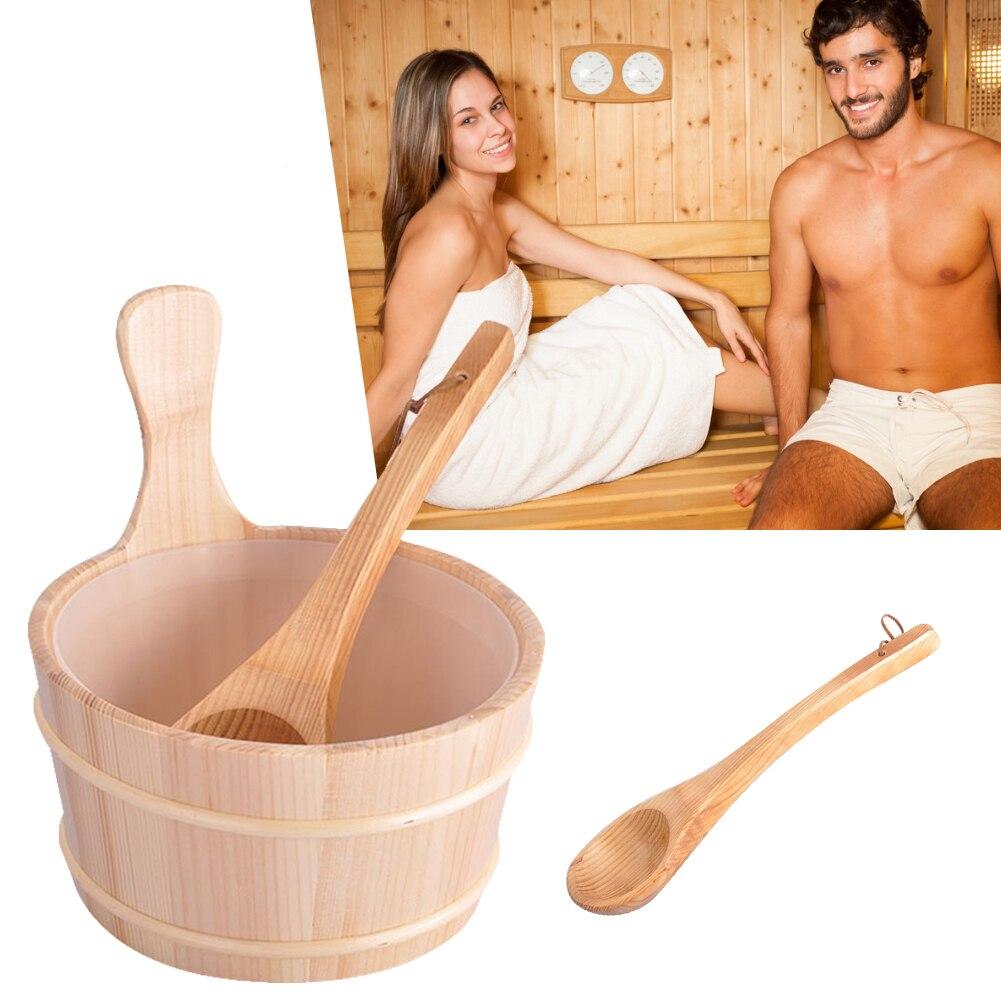 Wooden 4L Sauna Bucket and Ladle Set by HitMyNeed