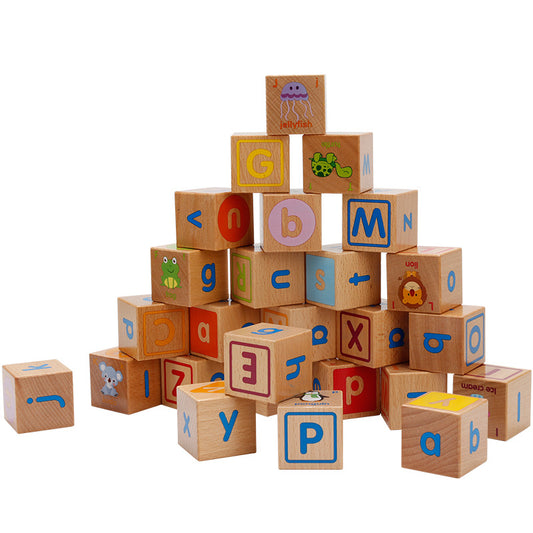 Wooden Alphabet Blocks Educational Toy Set by HitMyNeed