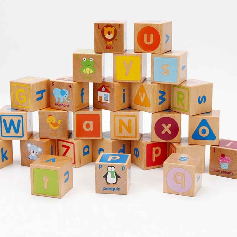 Wooden Alphabet Blocks Educational Toy Set by HitMyNeed
