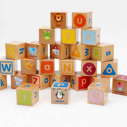 Wooden Alphabet Blocks Educational Toy Set by HitMyNeed