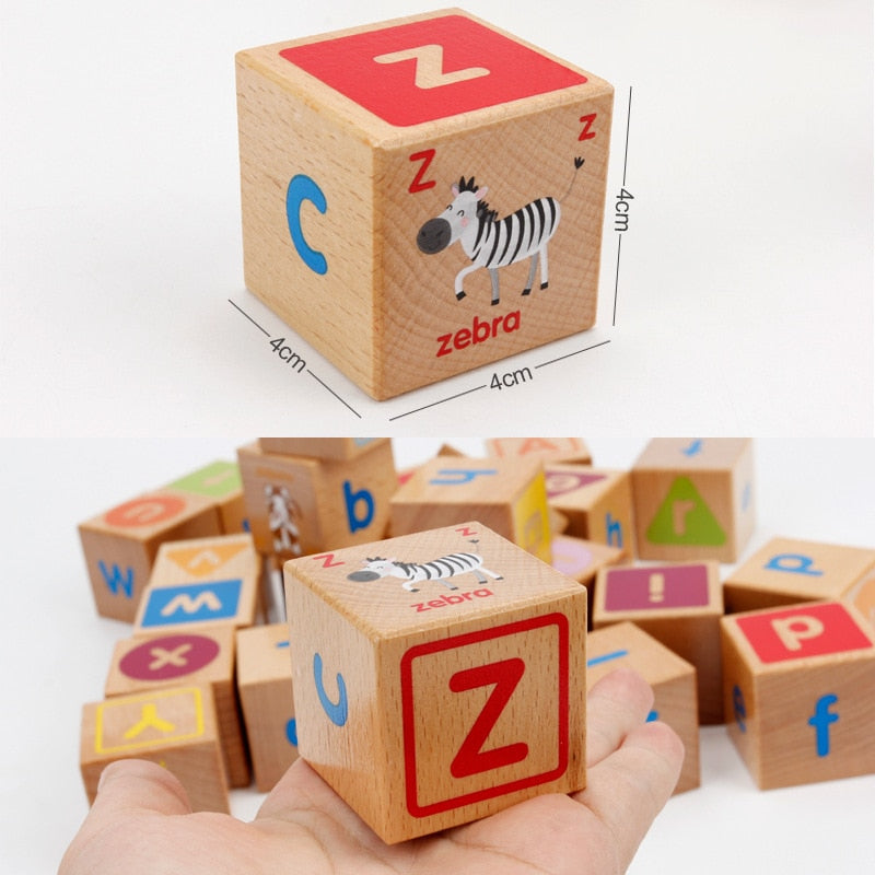 Wooden Alphabet Blocks Educational Toy Set by HitMyNeed