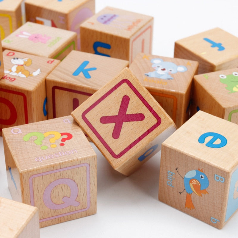 Wooden Alphabet Blocks Educational Toy Set by HitMyNeed