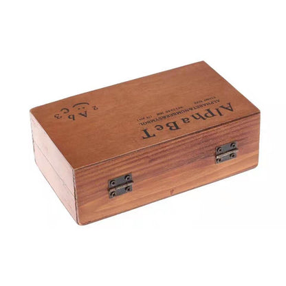Wooden Alphabet Stamp Set with Storage Box (70pcs) by HitMyNeed