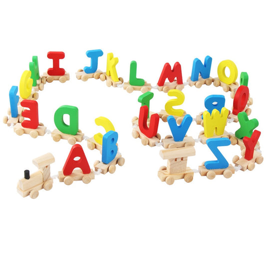 Wooden Alphabet Train Toy for Kids by HitMyNeed