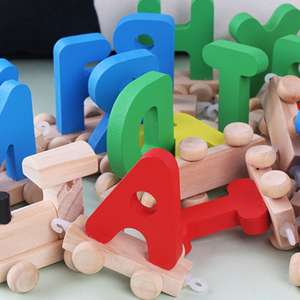 Wooden Alphabet Train Toy for Kids by HitMyNeed