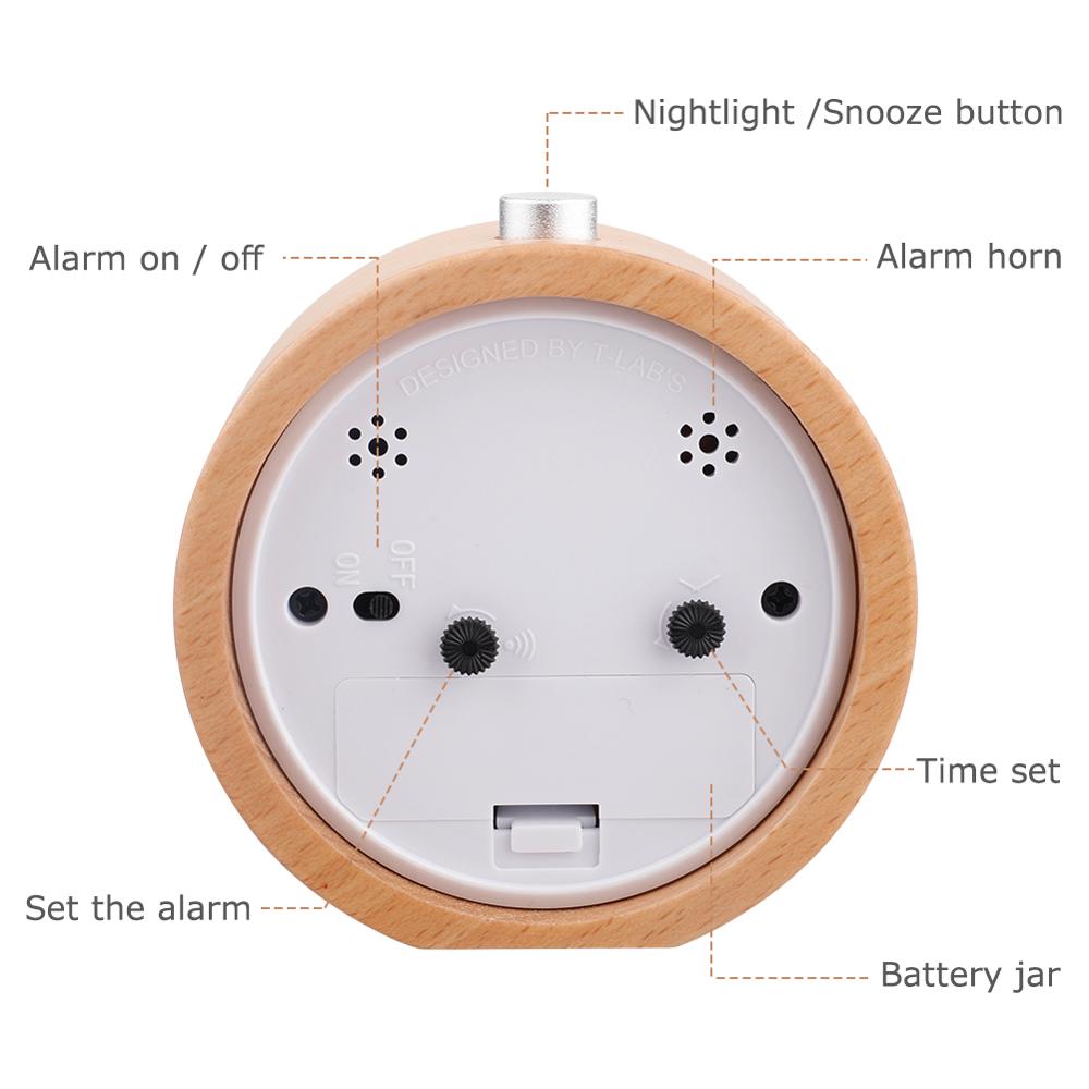 Wooden Analog Alarm Desk Clock with Nightlight by HitMyNeed