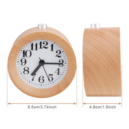 Wooden Analog Alarm Desk Clock with Nightlight by HitMyNeed