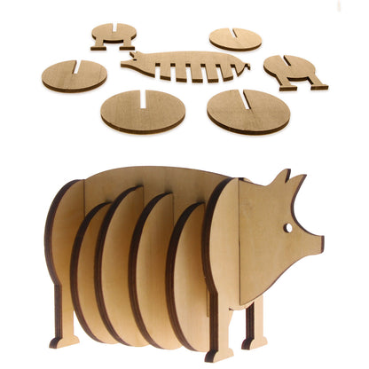 Wooden Animal Coaster Set of 7 for Hot & Cold Drinks by HitMyNeed