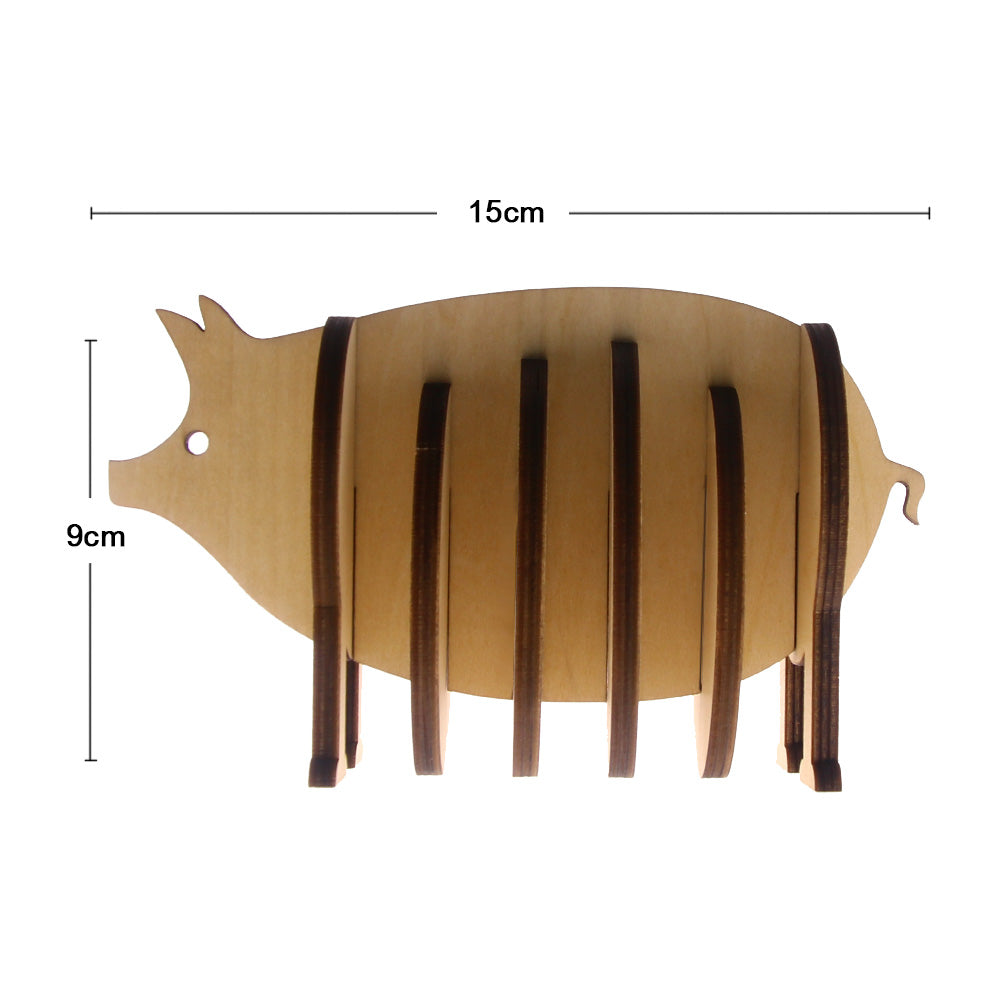 Wooden Animal Coaster Set of 7 for Hot & Cold Drinks by HitMyNeed