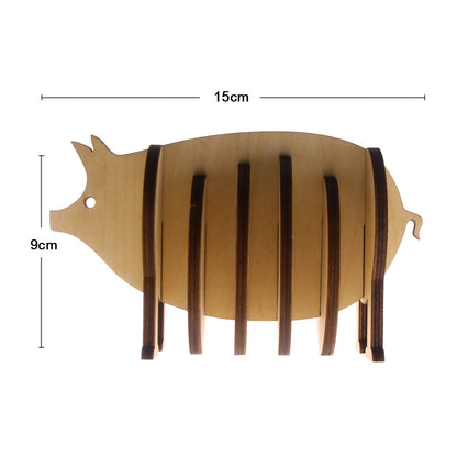 Wooden Animal Coaster Set of 7 for Hot & Cold Drinks by HitMyNeed