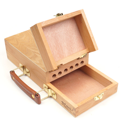 Wooden Art Supply Box with Brush and Paint Organizer by HitMyNeed