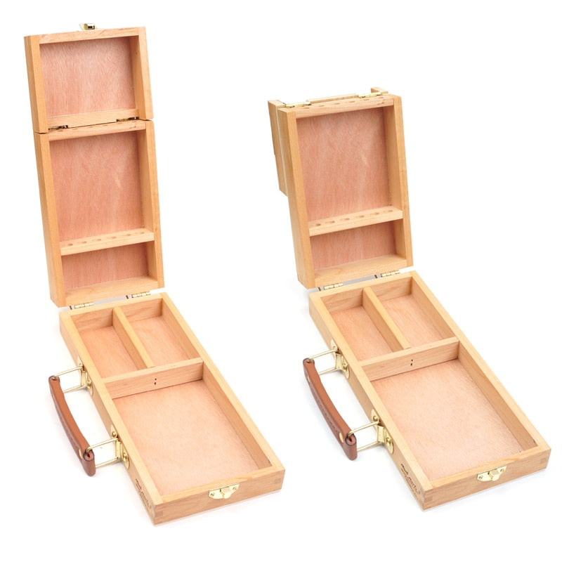 Wooden Art Supply Box with Brush and Paint Organizer by HitMyNeed