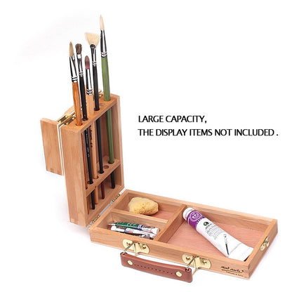 Wooden Art Supply Box with Brush and Paint Organizer by HitMyNeed