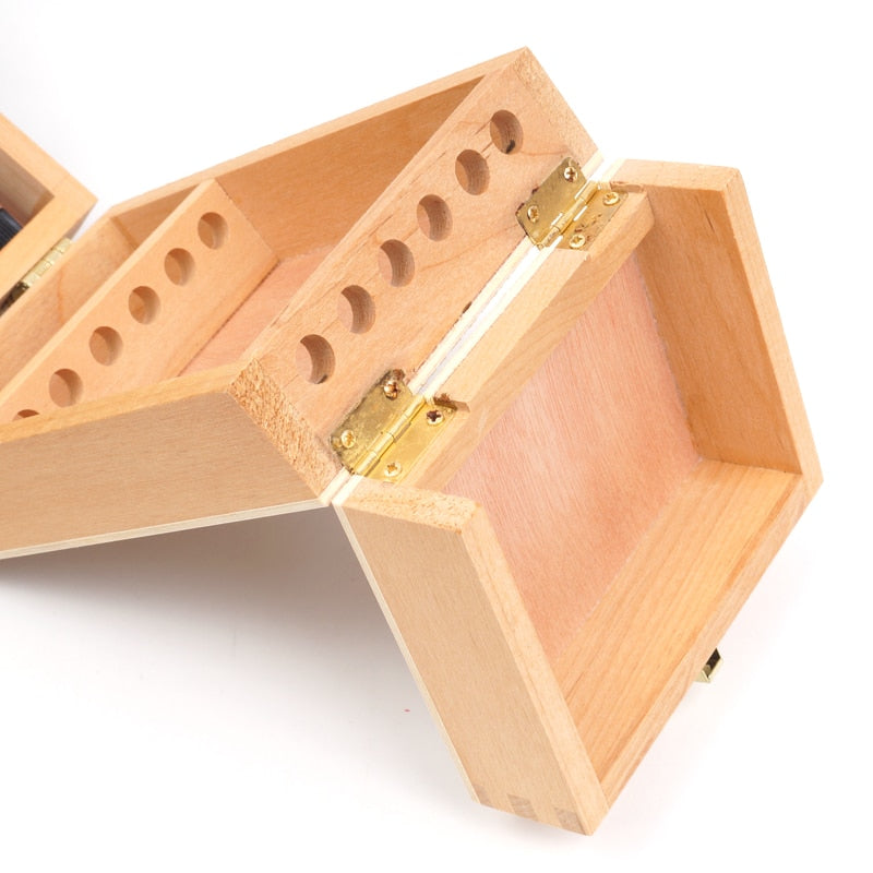 Wooden Art Supply Box with Brush and Paint Organizer by HitMyNeed