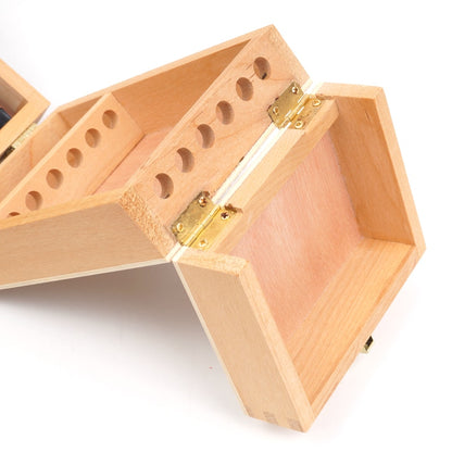 Wooden Art Supply Box with Brush and Paint Organizer by HitMyNeed