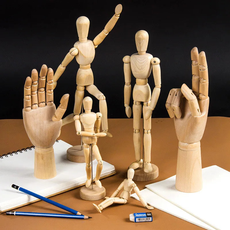 Wooden Artist Mannequin & Hand Jointed Drawing Model body-12-inch by HitMyNeed