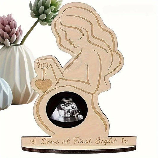 Wooden Baby Ultrasound Photo Frame for Expectant Moms by HitMyNeed