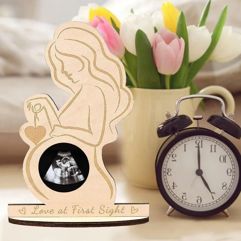 Wooden Baby Ultrasound Photo Frame for Expectant Moms by HitMyNeed