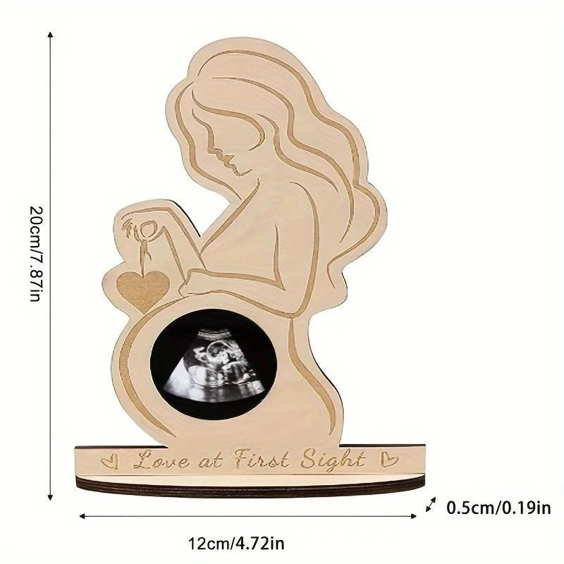 Wooden Baby Ultrasound Photo Frame for Expectant Moms by HitMyNeed