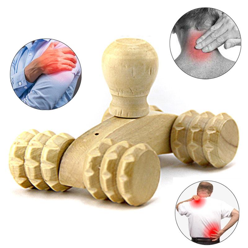 Wooden Back Massager Roller with 4-Wheel Design by HitMyNeed