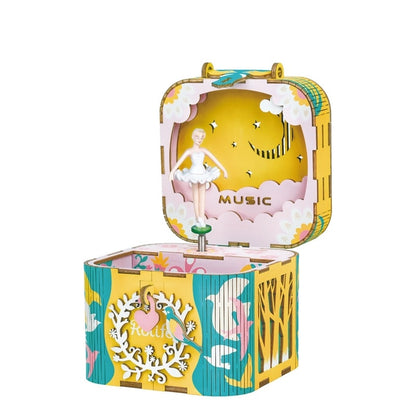 Wooden Ballerina DIY Music Jewelry Box Puzzle by HitMyNeed