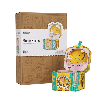 Wooden Ballerina DIY Music Jewelry Box Puzzle by HitMyNeed