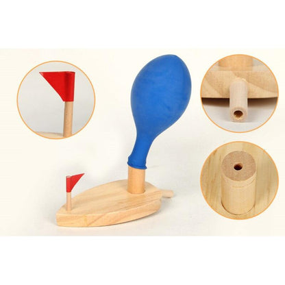 Wooden Balloon Boat Toy for Kids Science Play by HitMyNeed