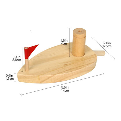 Wooden Balloon Boat Toy for Kids Science Play by HitMyNeed