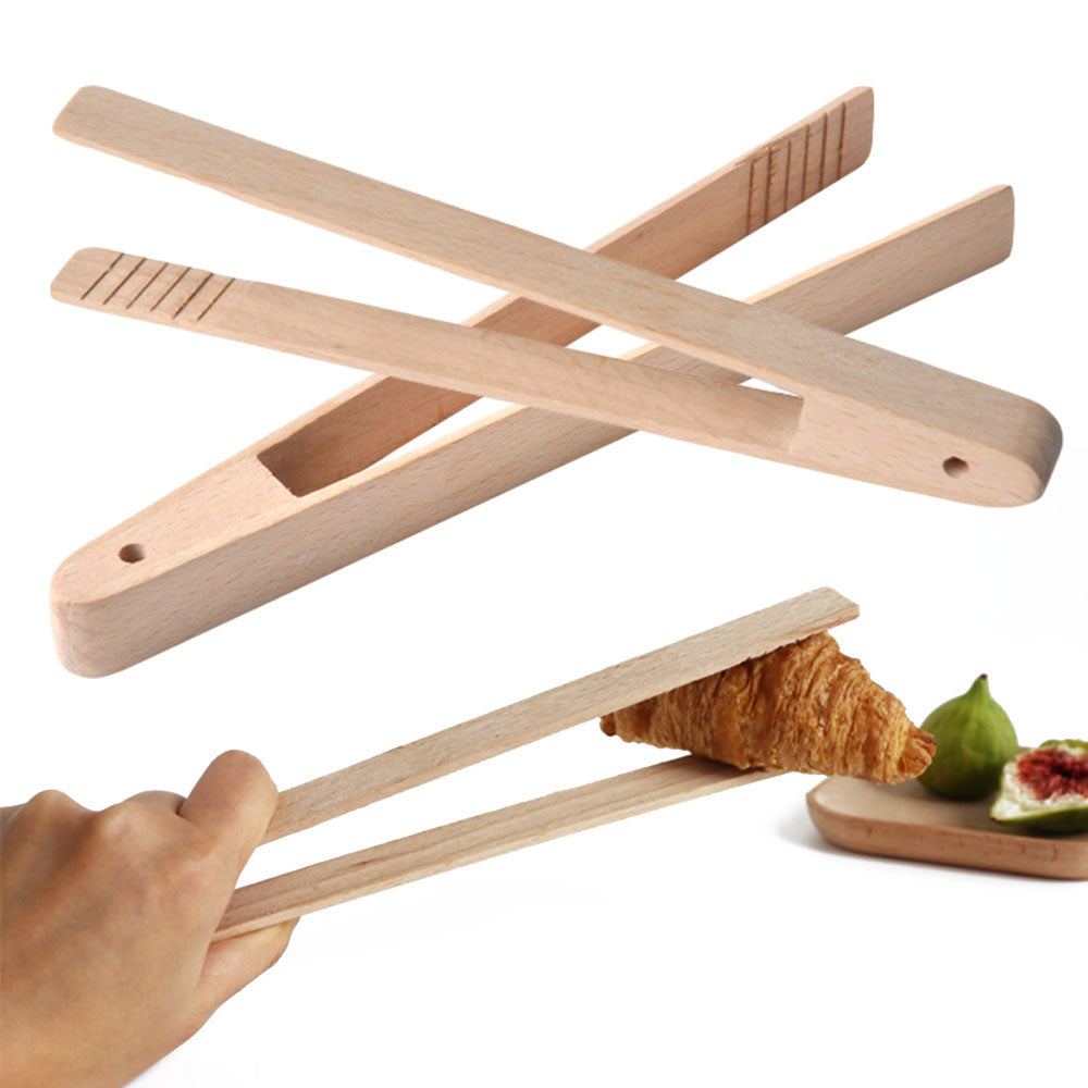 Wooden Bamboo Bread Tongs for Pastry and Toast by HitMyNeed