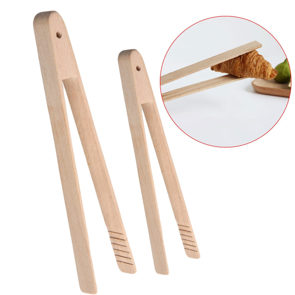 Wooden Bamboo Bread Tongs for Pastry and Toast by HitMyNeed