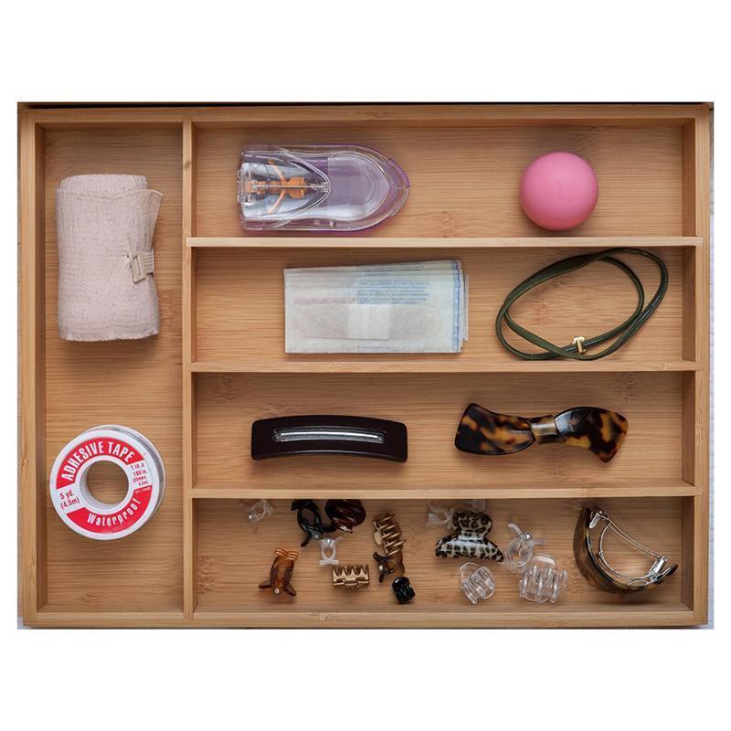 Wooden Bamboo Drawer Organizer Storage Tray by HitMyNeed