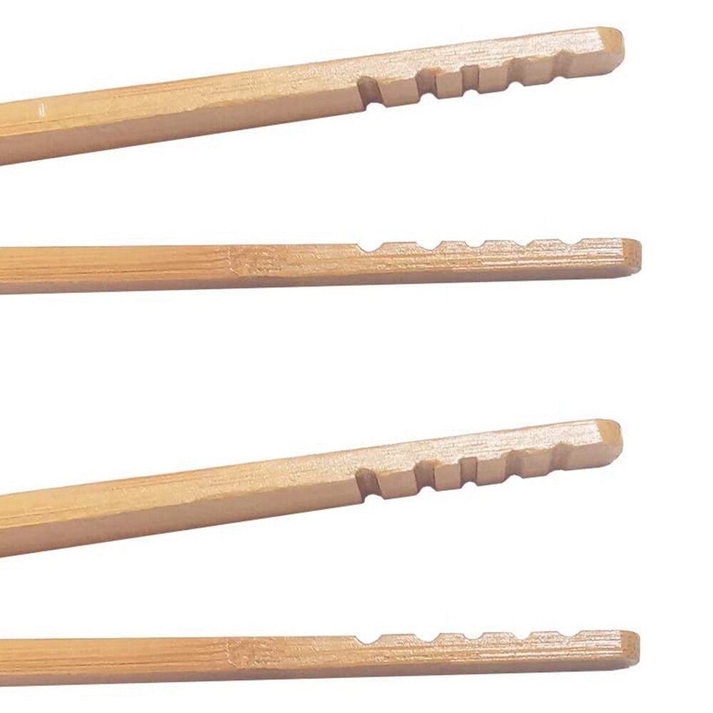 Wooden Bamboo Toast Tongs Set (8 Pieces) by HitMyNeed