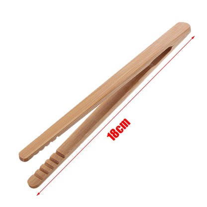 Wooden Bamboo Toast Tongs Set (8 Pieces) by HitMyNeed