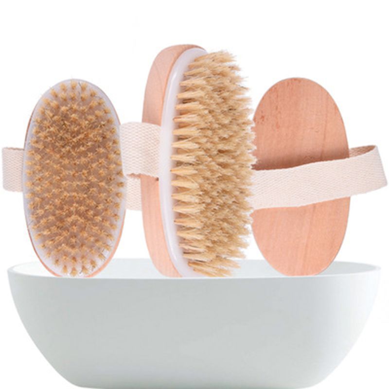 Wooden Base Natural Bath Brush with Boar Bristles by HitMyNeed
