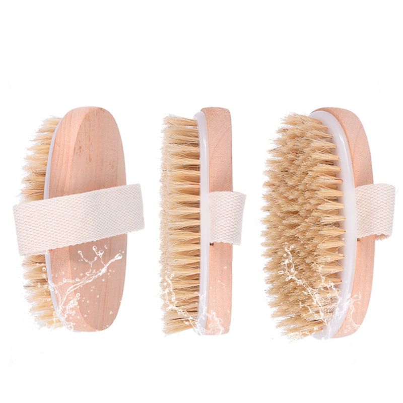 Wooden Base Natural Bath Brush with Boar Bristles by HitMyNeed