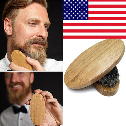 Wooden Beard Brush with Natural Boar Bristles by HitMyNeed