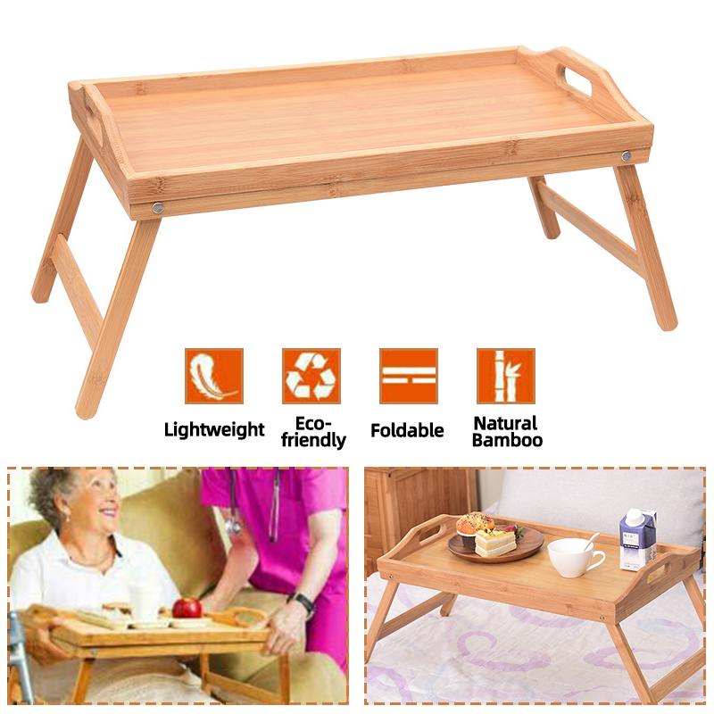 Wooden Bed Tray with Folding Legs and Serving Board by HitMyNeed