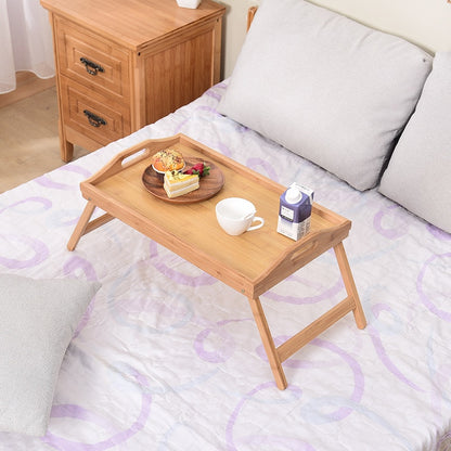 Wooden Bed Tray with Folding Legs and Serving Board by HitMyNeed