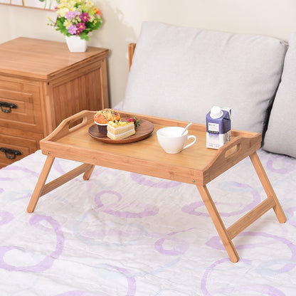 Wooden Bed Tray with Folding Legs and Serving Board by HitMyNeed