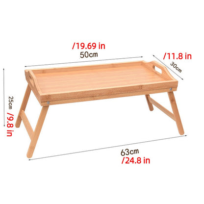 Wooden Bed Tray with Folding Legs and Serving Board by HitMyNeed