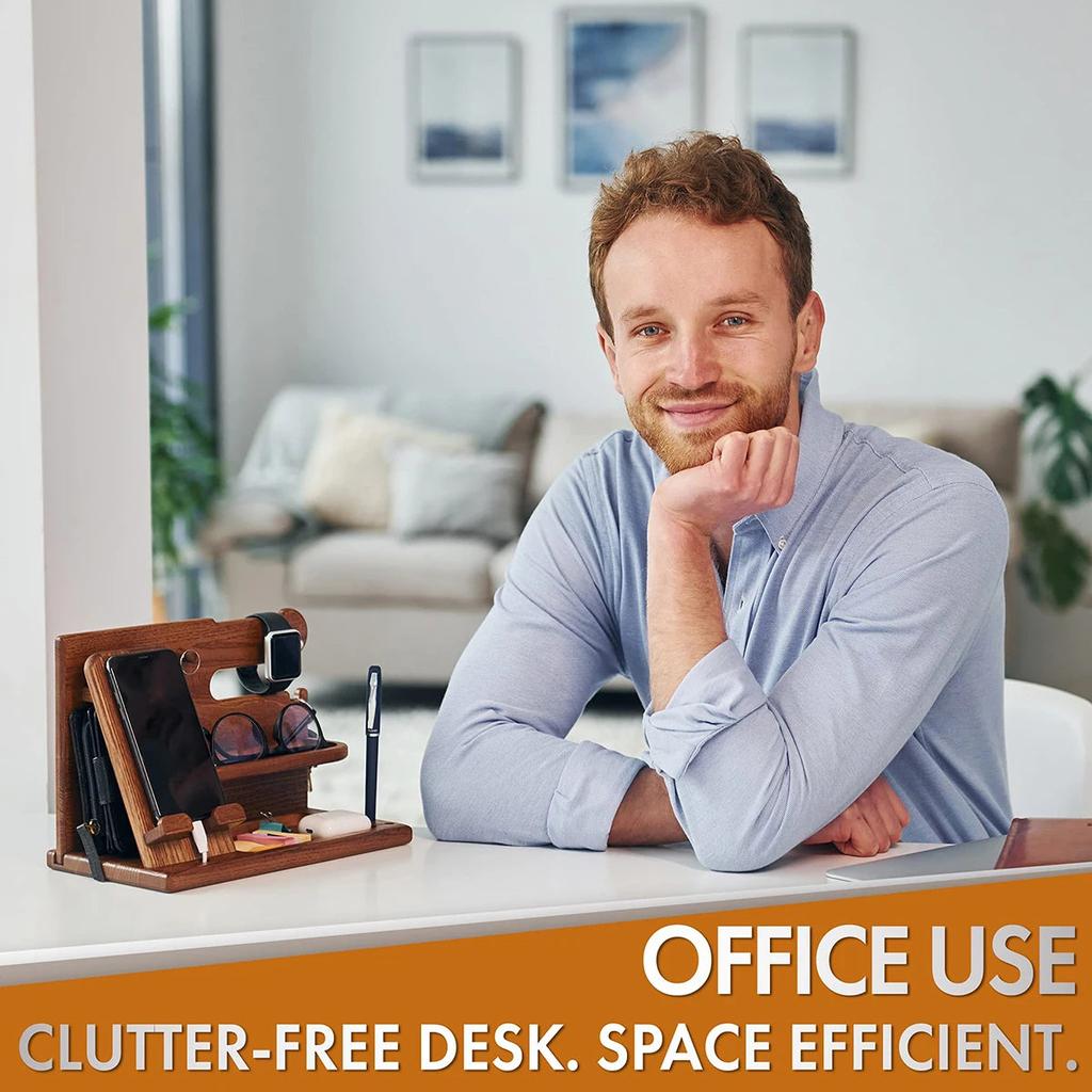 Wooden Bedside Phone & Accessory Organizer Dock by HitMyNeed